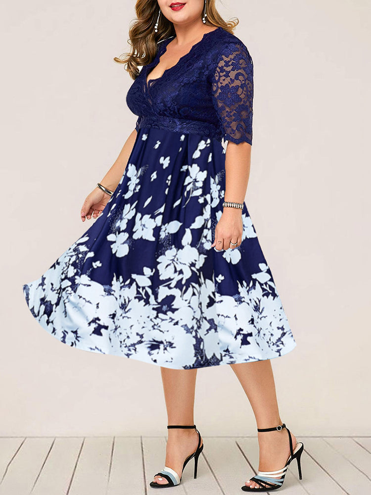 VESTIDO PLUS SIZE KORNELIA azul escuro