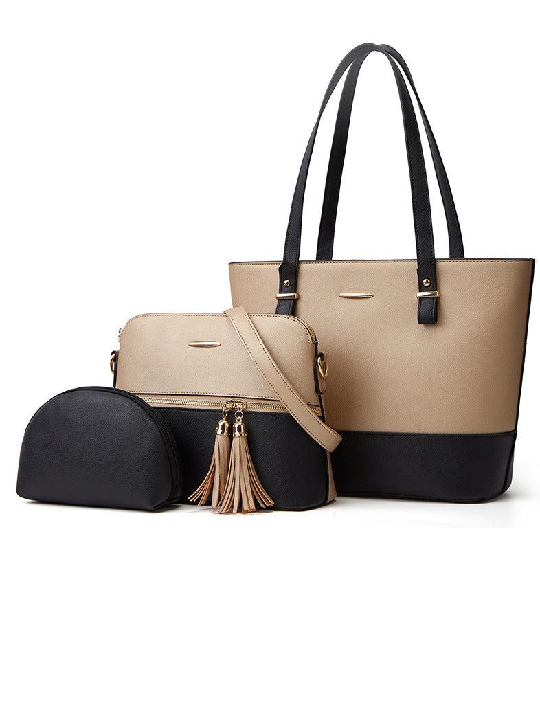 CONJUNTO DE 3 BOLSAS FREIDA douradas e pretas
