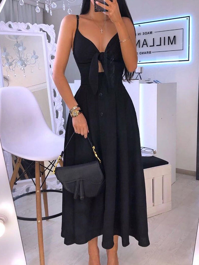 VESTIDO ELEGANTE AVALINE preto