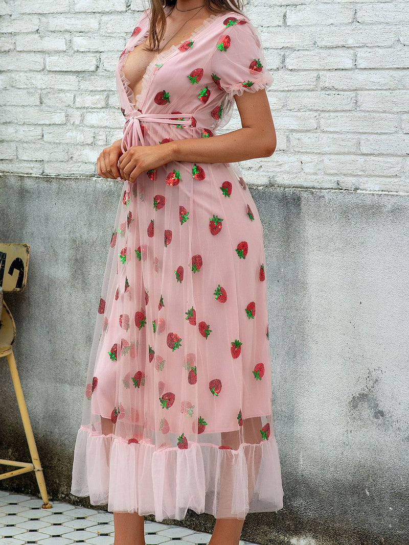 <tc>Vestido Elegante Rubinia rosa</tc>