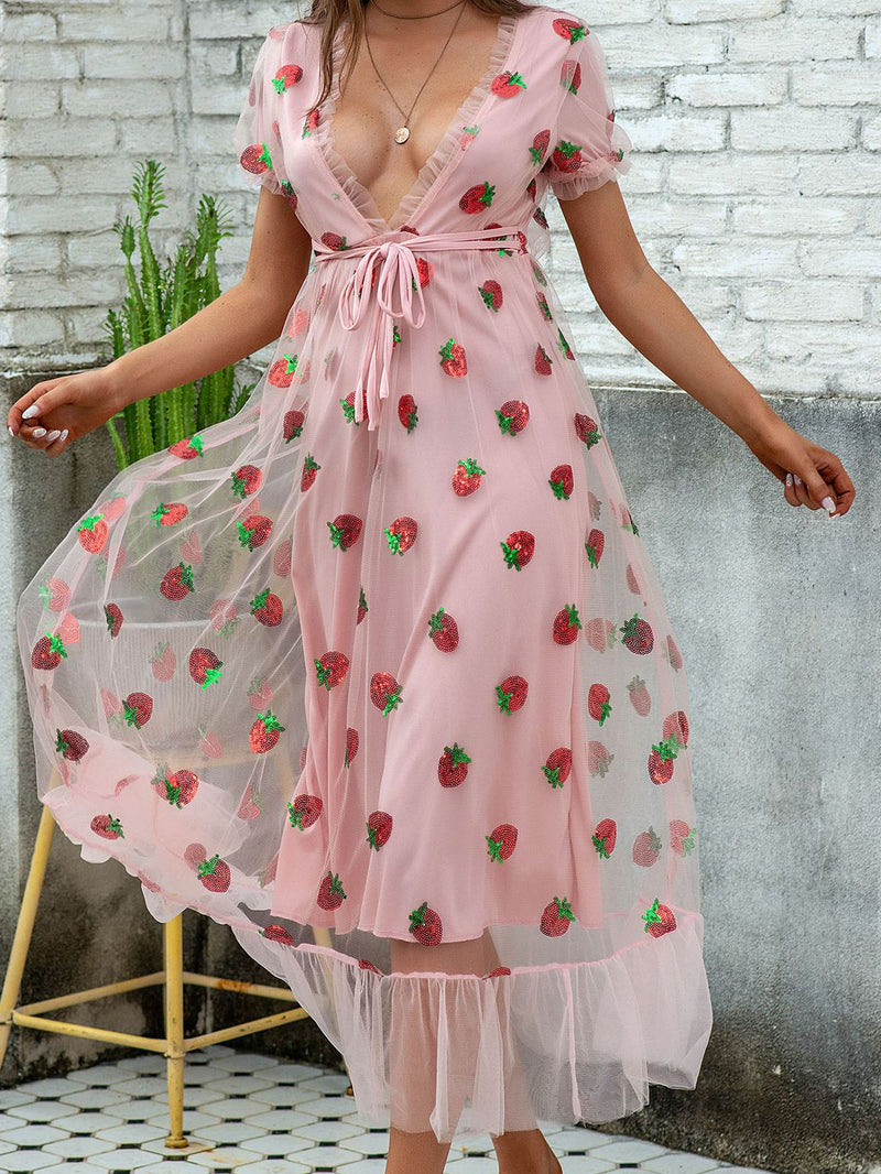 <tc>Vestido Elegante Rubinia rosa</tc>