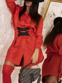 VESTIDO ELEGANTE TREVO vermelho