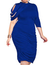 VESTIDO ELEGANTE PLUS SIZE GEONNA azul