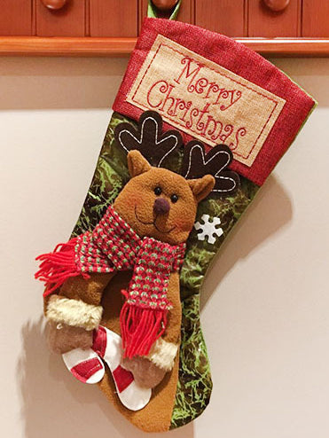 Saco de presentes de decoração de Natal meias FARGY vermelho 3