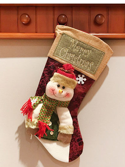 Saco de presentes de decoração de Natal meias FARGY vermelho 2