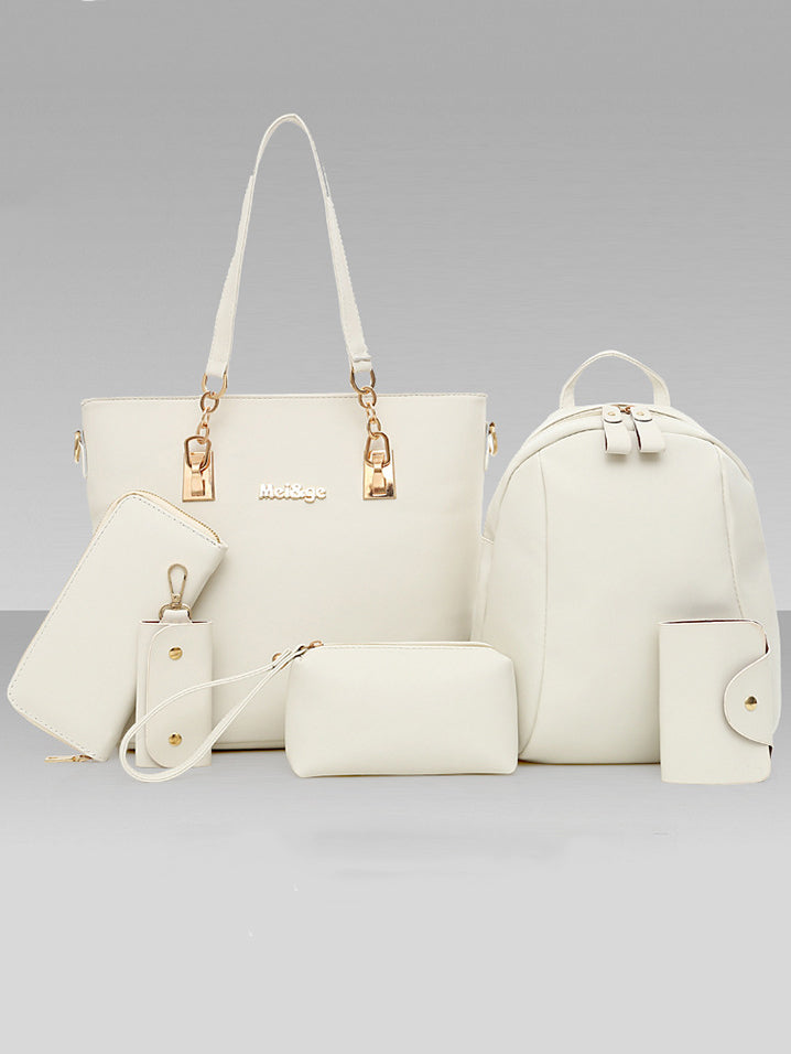 CONJUNTO DE BOLSAS MULHERES DE SEIS PEÇAS RONA branco