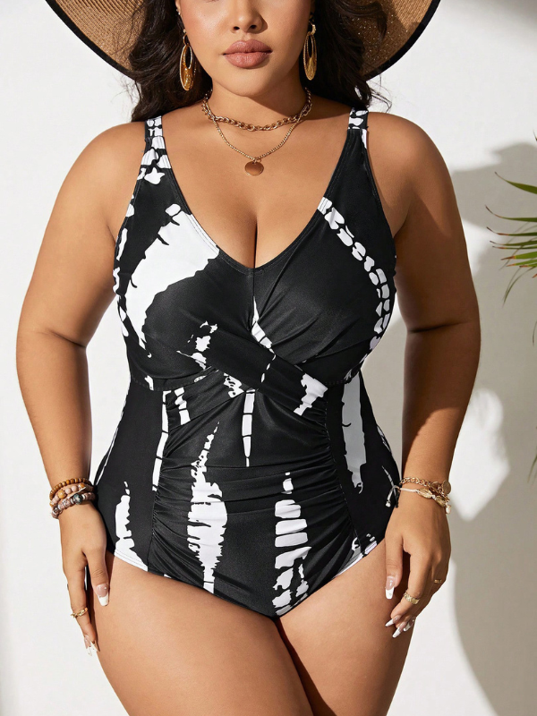 Monokini marissa preto e branco