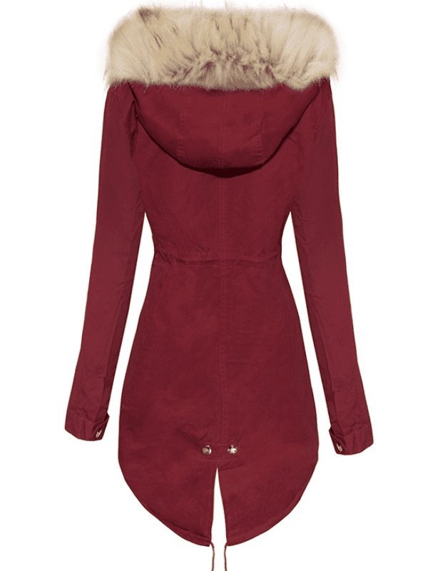 <tc>Parka Enriqueta bordo com pelo bege</tc>