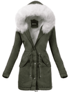 <tc>Parka Sabina caqui com pelo branco</tc>