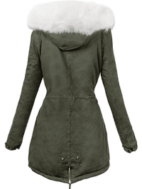 <tc>Parka Sabina caqui com pelo branco</tc>