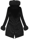 <tc>Parka Elora preta com pelos pretos</tc>