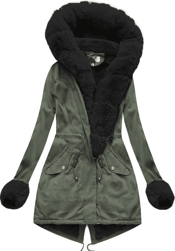 <tc>Parka Elora Caqui e preta</tc>