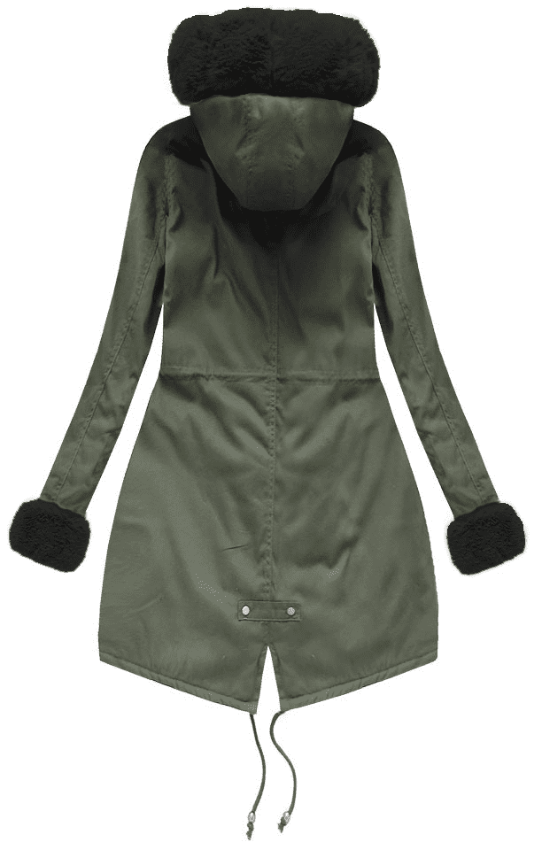 <tc>Parka Elora Caqui e preta</tc>