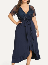 VESTIDO ELEGANTE PLUS SIZE TARRA azul