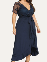 VESTIDO ELEGANTE PLUS SIZE TARRA azul