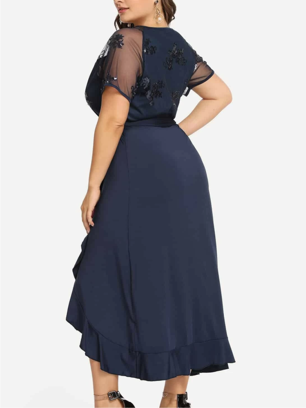 VESTIDO ELEGANTE PLUS SIZE TARRA azul