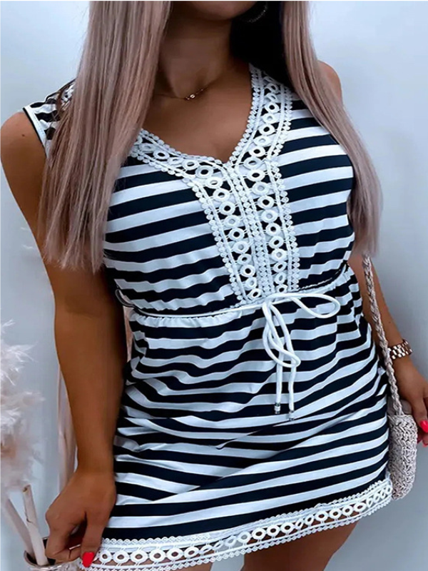 VESTIDO DE VERÃO TARRYN branco e preto