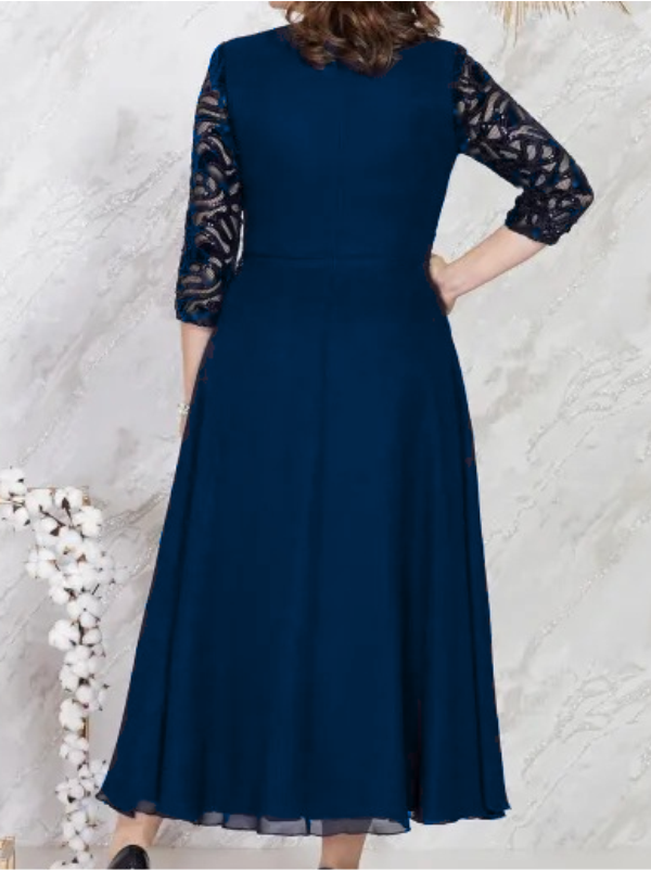 <tc>Vestido Elegante Laurra azul escuro</tc>