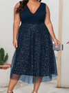 VESTIDO PLUS SIZE KYNTHIA azul escuro