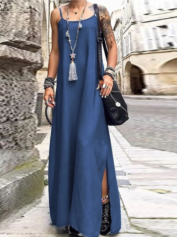 VESTIDO MAXI ELEONOR azul escuro