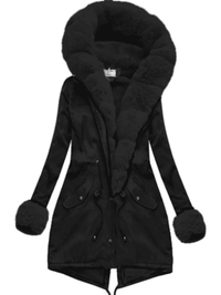 <tc>Parka Elora preta com pelos pretos</tc>