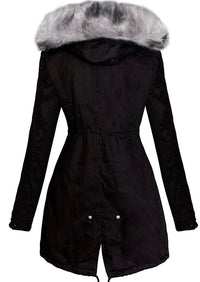 PARKA JACKET MARJORY preto com pelo cinza