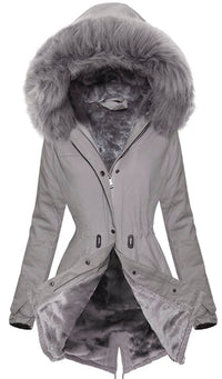 PARKA JACKET MARJORY cinza com pelo cinza