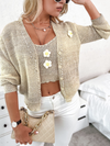 CONJUNTO 2 PEÇAS CARDIGAN E TOP LILLATA BEGE