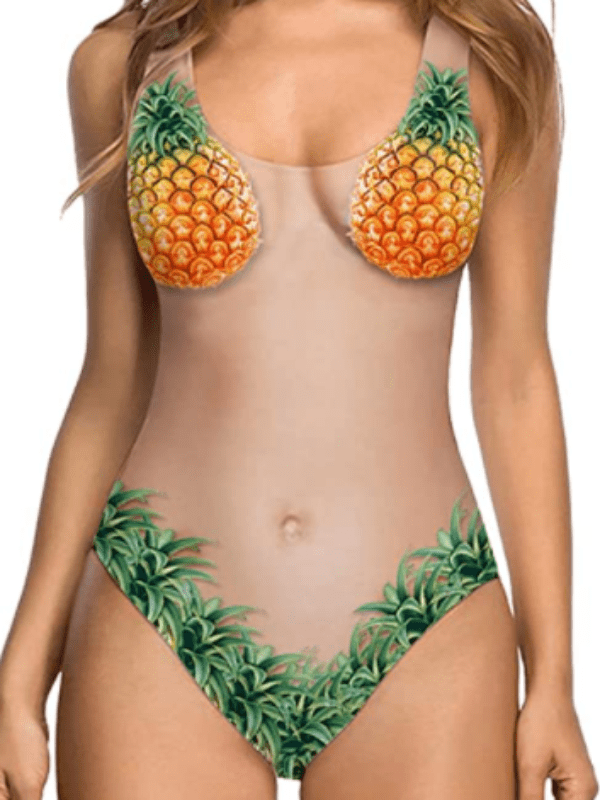MONOKINI COM ESTAMPA ABACAXI JOANAH verde