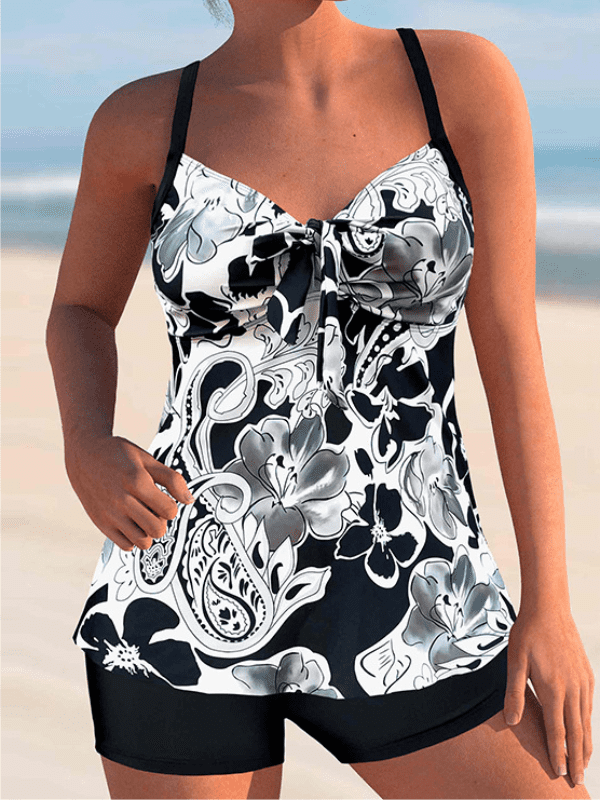 TANKINI OLABISI branco e preto